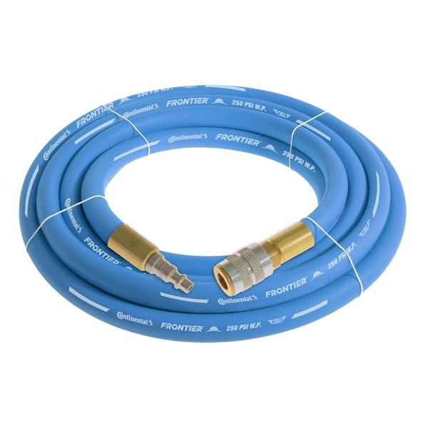 3/4" x 15' Blue EPDM Air Hose, 250 PSI, 3/4" Ind. Interchange M+F QC